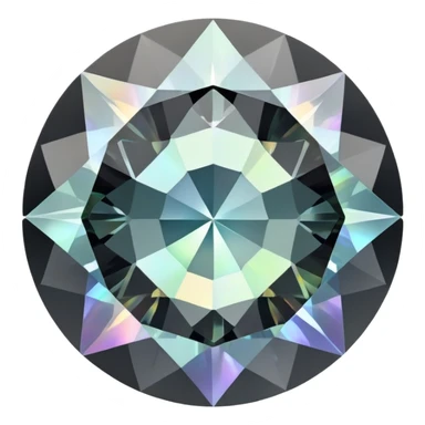 round cut gemstone with iridescent shine, smoky grey color, brilliant facets sticker