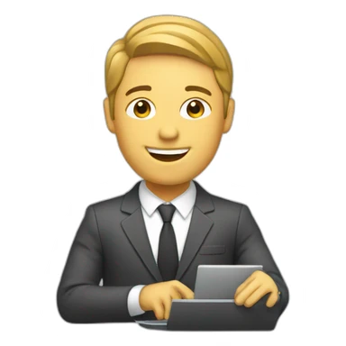 sales agent using computer sticker