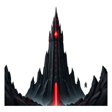 Barad Dúr from Lord of the Rings, Dark, giant Tower, with red laser beams shooting into the sky sticker