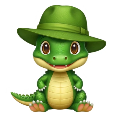 baby crocodile in hats sticker