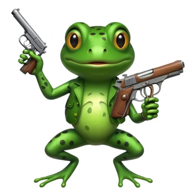 Rana con pistola sticker