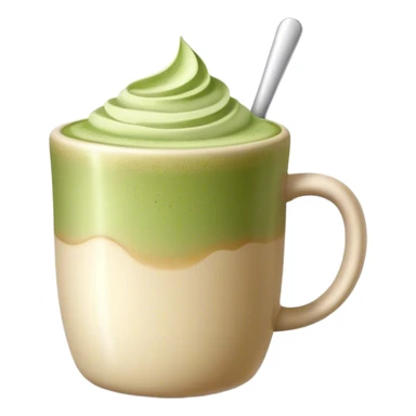 realistic Matcha latte in realistic beige colored mug sticker