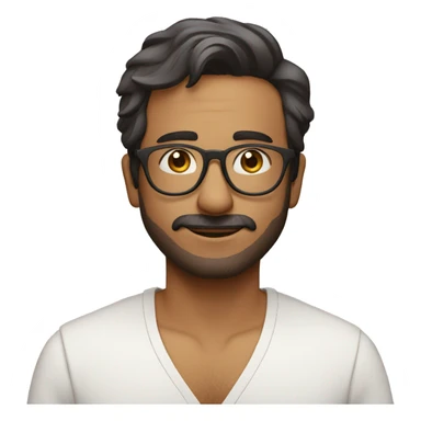 Man doing namaste with wearing specs indian white sticker