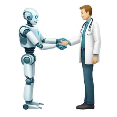 doctor handshake with robot sticker