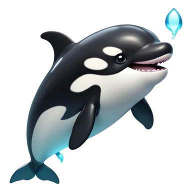 Cinematic Comical orca Portrait Emoji, Head tilted dramatically with an exaggeratedly shocked expression, featuring a sleek black-and-white body with wide, comically expressive eyes full of playful disbelief and animated flippers, Simplified yet hilariously expressive features, highly detailed, glowing with a slightly sassy oceanic glow, high shine, dramatic yet playful, stylized with an air of cheeky marine mischief, soft glowing outline, capturing the essence of a meme-worthy orca that looks ready to make waves with its hilariously dramatic antics! sticker