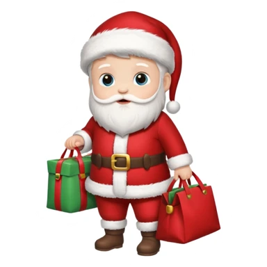 baby Santa Claus is carrying a bag of presents  sticker