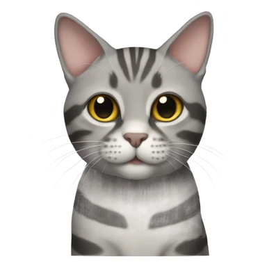 gray, striped, lop-eared cat sticker