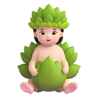 cute baby Bacchus with grape leaf crown sticker