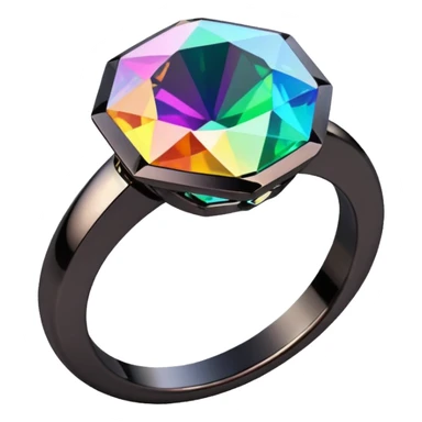 Multichrome coloringshifting 3D diamond, Black chrome ring
 sticker