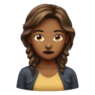 Brown haired girl annoyed  sticker