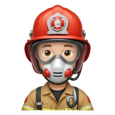 Firefighter with respiratory protection white color helmet sticker