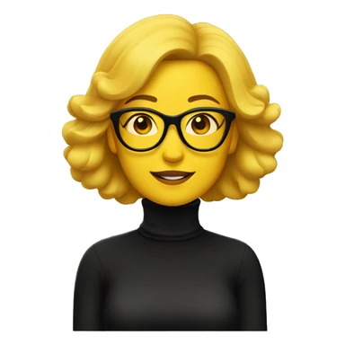 yellow woman in glasses and black turtleneck sticker