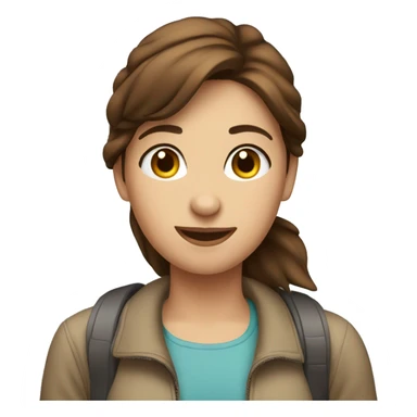 brown haired girl in comfort plus airplane  sticker