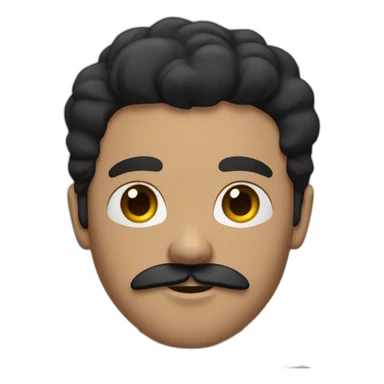 man with mustache, beard, muscles with black hair and black eyes sticker