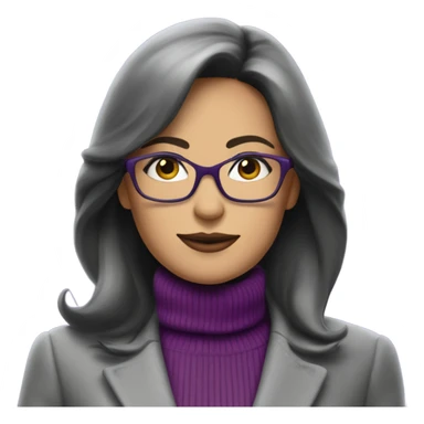 Full torso of Tv show Diana Prince wearing grey suit with purple turtleneck and eyeglasses  sticker