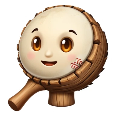 un tronco con cara y que agarre un bate sticker