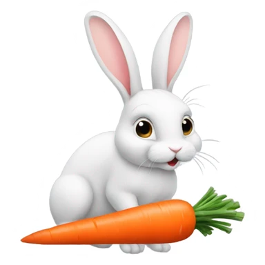 Bunny eating a carrot sticker