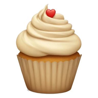 Beige cupcake with beige ribbon sticker