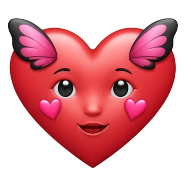 Really cool heart emoji for my sexy girlfriend that’s mainly  red & black. With just tiny hot pink butterflies on it.  sticker