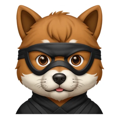 Dog wearing ninja mask sticker