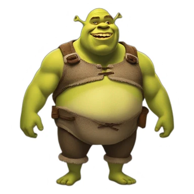 Shrek with big belly with kid inside of it sticker