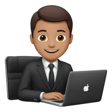 working laptop person suit happy sticker