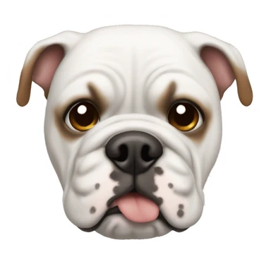 white bulldog with brown ears sticker