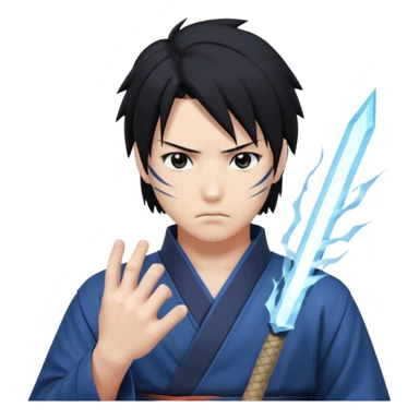 Sasuke on pose attack sticker