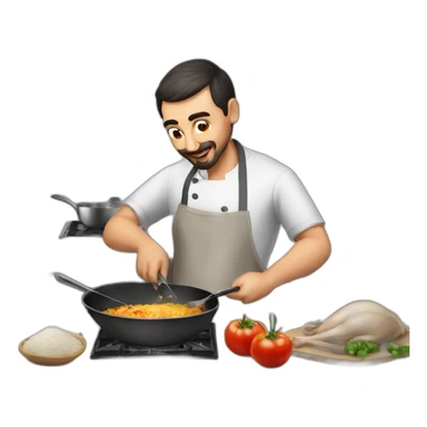 Azerbaijani man cooking an ostrich sticker