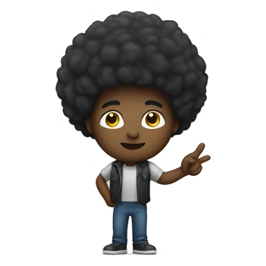 black guy with afro giving the salute  sticker