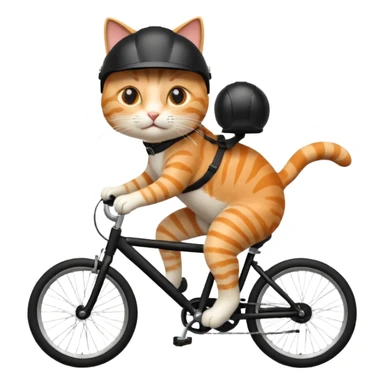 Cat riding a bike sticker
