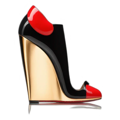 One WEDGE heel LOUBOUTIN black PATENT sticker