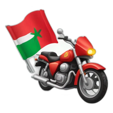 quelqu'un sur une moto avec le drapeau du Maroc derrière sticker