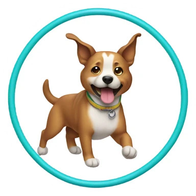dog hula hooping  sticker