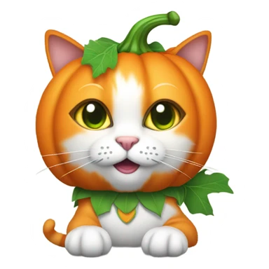cat in a pumpkin costume sticker