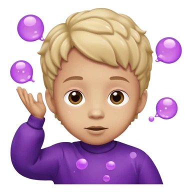 Kids in Fruit Clothes 
A boy in a grape outfit with round purple bubbles. 




































 sticker