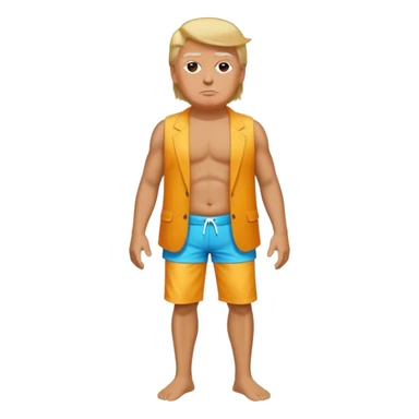 full body Trump standing in beach outfit sticker