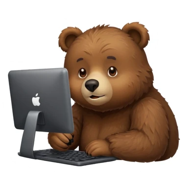 bear emoji playing and chilling pc cozy sticker