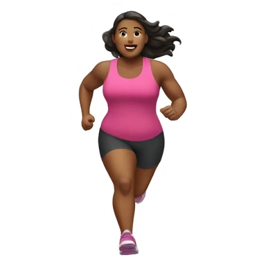 heavyset running woman sticker