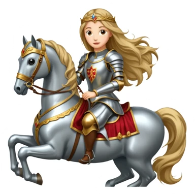 Renaissance princess knight on horse sticker