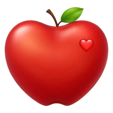 Apple in shape of heart sticker