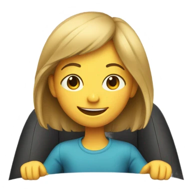 smiling girl in car interior sticker