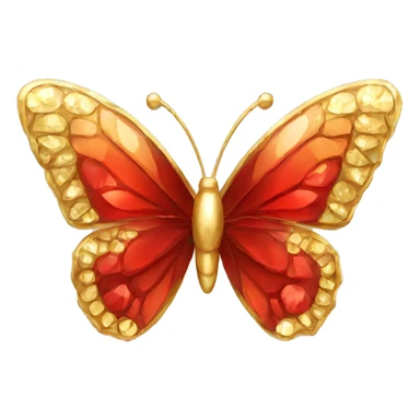Gold and red crystal butterfly sticker