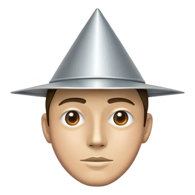 a man made all out of tin and with a triangle hat in tin sticker