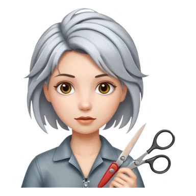 A girl that has sissors in her hair   sticker