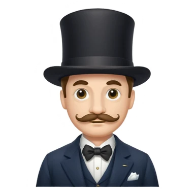 A gentleman of the high society with a moustach, a monocle, an elegant hat being super elitist sticker