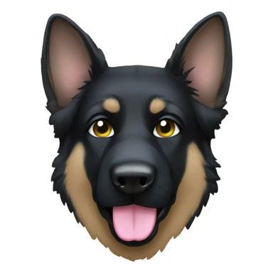 All black German shepherd with glitter frowning sticker