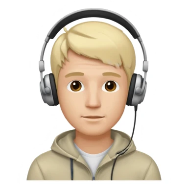 blonde man wearing headphones sticker