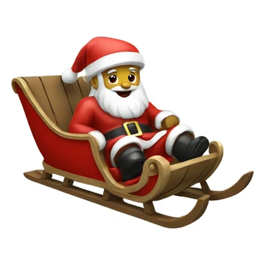 Santa on a sled sticker