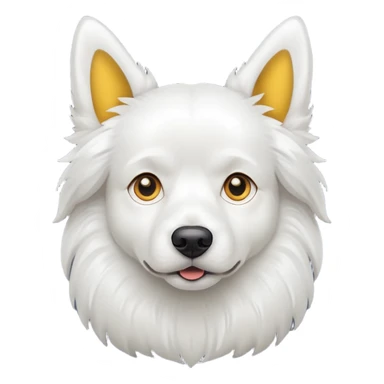 White dog with yellow ears sticker